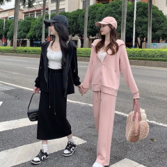 秋冬大码300斤慵懒风运动服套装女宽松卫衣高腰阔腿裤显瘦两件套2