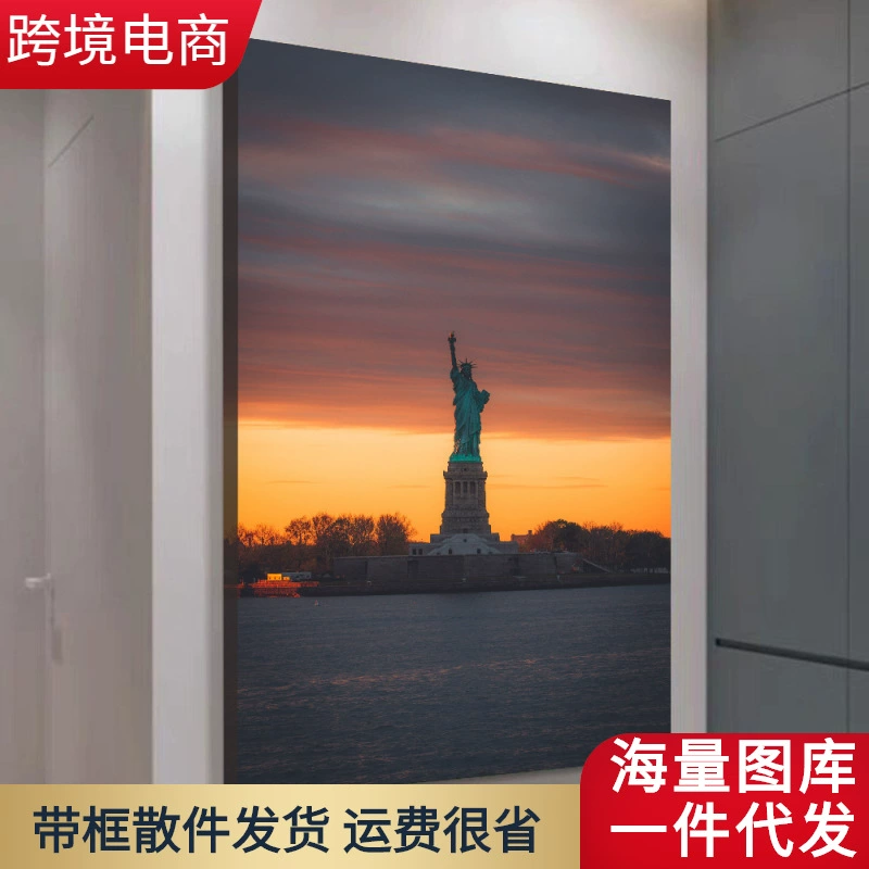 Лучшие продажи Amazon Statue of Liberty подвешенная живопись, чернила на холсте, живопись для гостиной и спальни, декоративная картина, оптом 2976