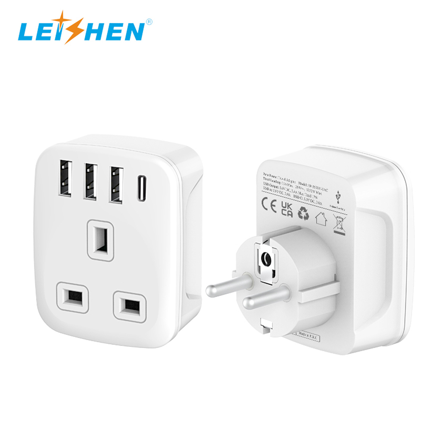 英标转欧标插座转换器香港到欧洲旅行电源转换插头多功能适配器