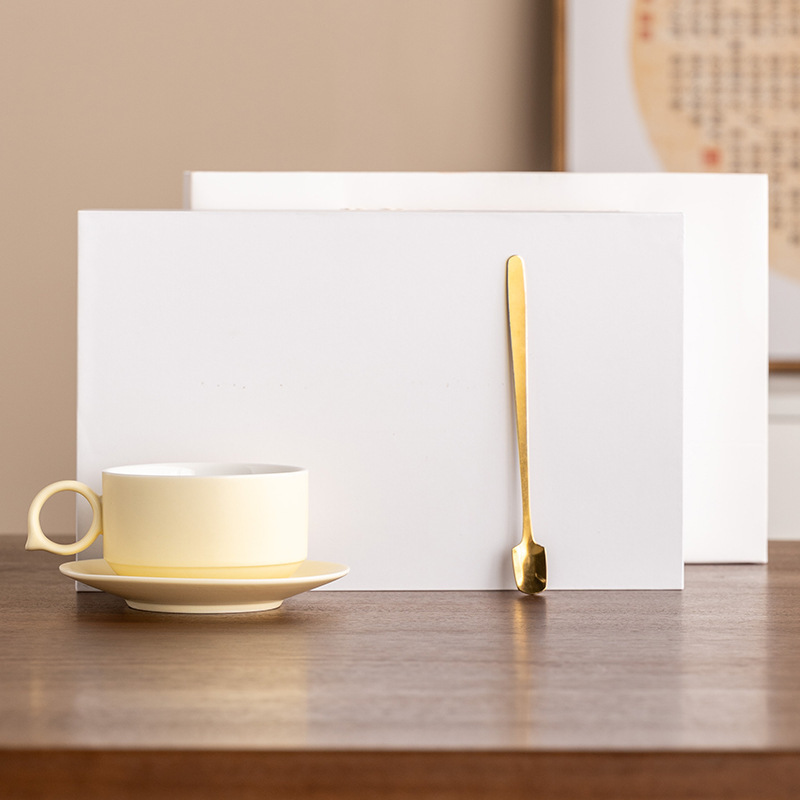 コーヒーカップギフトセットレトロカップラテカップ現代ミルクティーカップ軽贅沢陶磁器カップ皿ビジネスプレゼントクロスボーダー|undefined