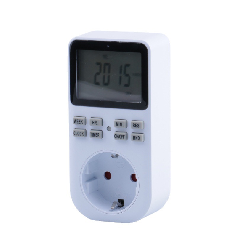 Enchufe Temporizador de Doble Orificio para la UE, Interruptor de Tiempo Electrónico Inteligente Alemán, Temporizador de Estilo Alemán, Gran Venta Transfronteriza en la UE