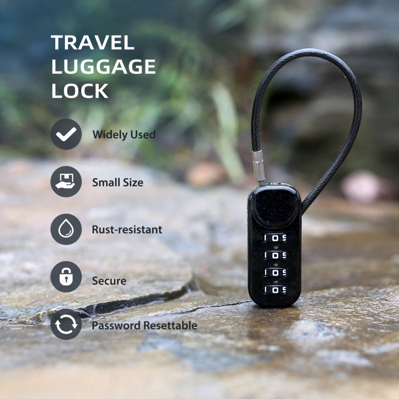 ワイヤーロック、パスワードロック、南京錠、屋外ヘルメットロック、スーツケースロープロック、家庭用防水防錆小型キャビネットロック|undefined