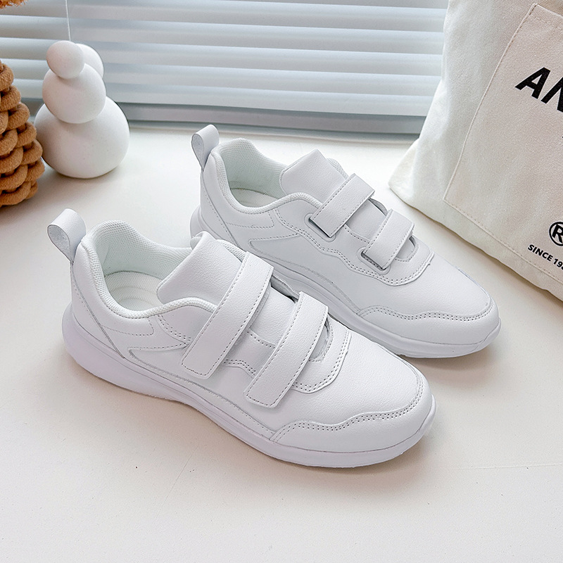 Opiskelijoiden valkoiset unisex-taikasoljella varustetut kevyet pariskunnan tyyliset urheilukoulun tanssikengät_voghion.com