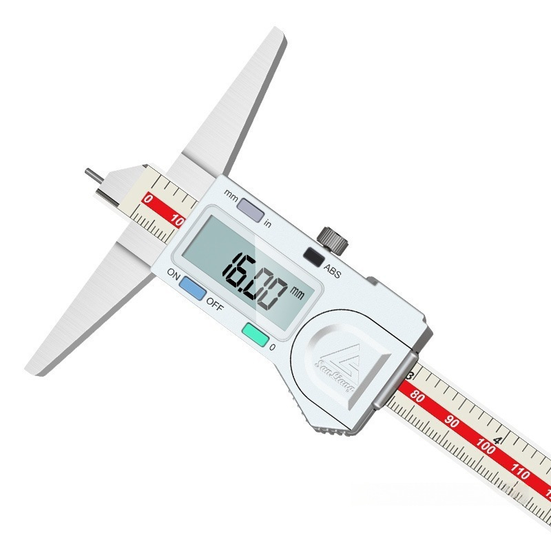 日本三量数显深度游标卡尺电子深度尺带表高精度0-150mm0-200-300