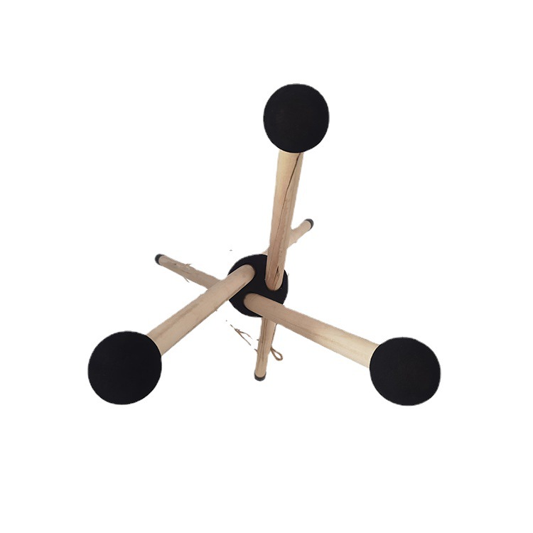 Estante de tambor hueco plato de mano estante de madera estante de tambor plegable estante de tambor de mano soporte de madera maciza estante de tambor portátil soporte de juego al por mayor