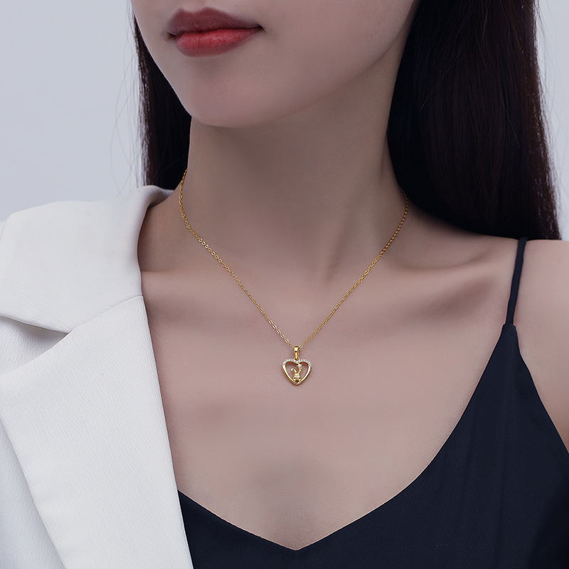 Nuevo original animal año conejito collar S925 collar de plata esterlina moda nacional lindo conejo diseño sentido Zodiaco conejo collar