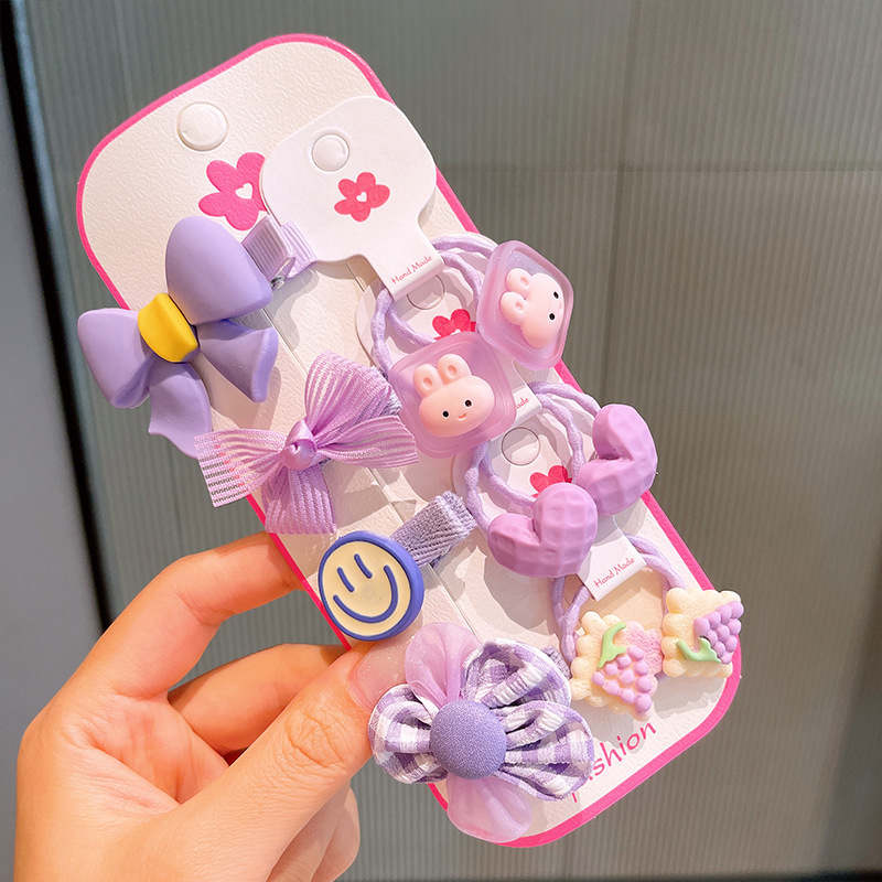 智贝SKU图_710件套儿童头绳不伤发可爱公主发饰套装女