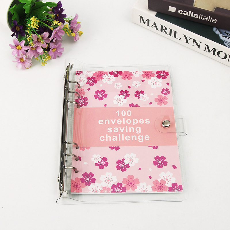 Pink cherry blossom silver clip