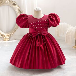 (Cross-border trading), evening dress, small princess costume, (Physicals), puff sleeves