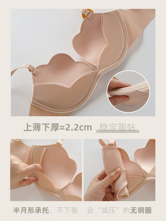 Pecho pequeño empuja hacia arriba el sujetador de soporte superior sin costuras Cat Claw Cup ropa interior inalámbrica belleza espalda cómodo ajuste sujetador traje 2230