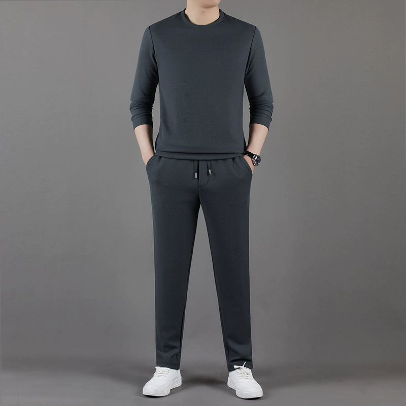 Men's autumn sweatshirt for leisure, sports trousers, fashionable trend set, simple and elegant design