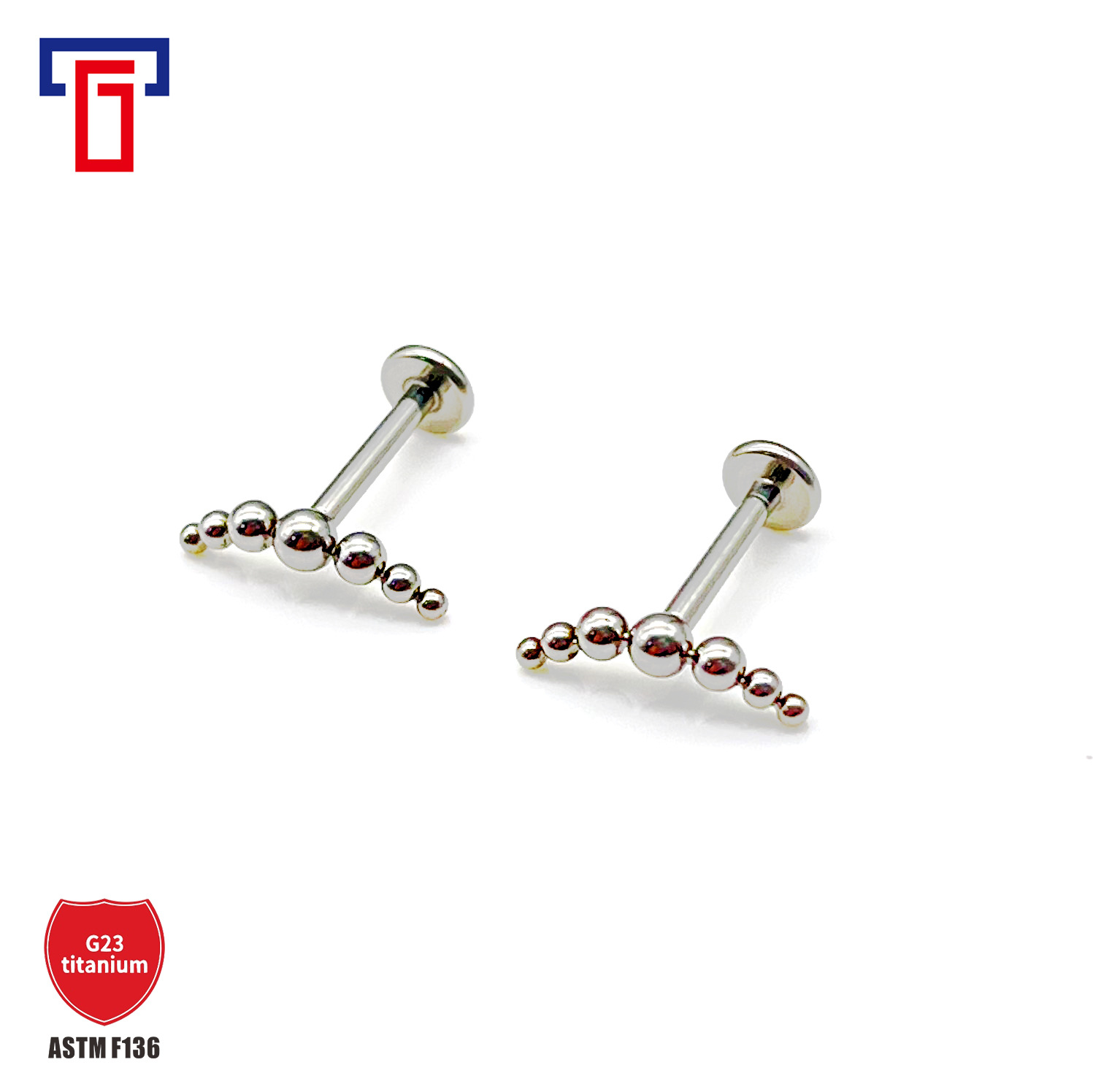 Pointed titanium steel lip stud product view
