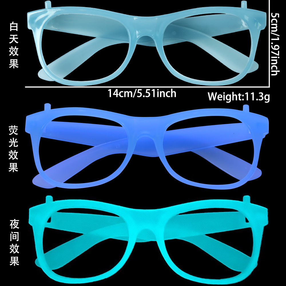 Gafas que brillan en la oscuridad y cambian de color, decoraciones para fiestas de Halloween, accesorios para fotos, monturas de gafas fluorescentes de plástico coloridas