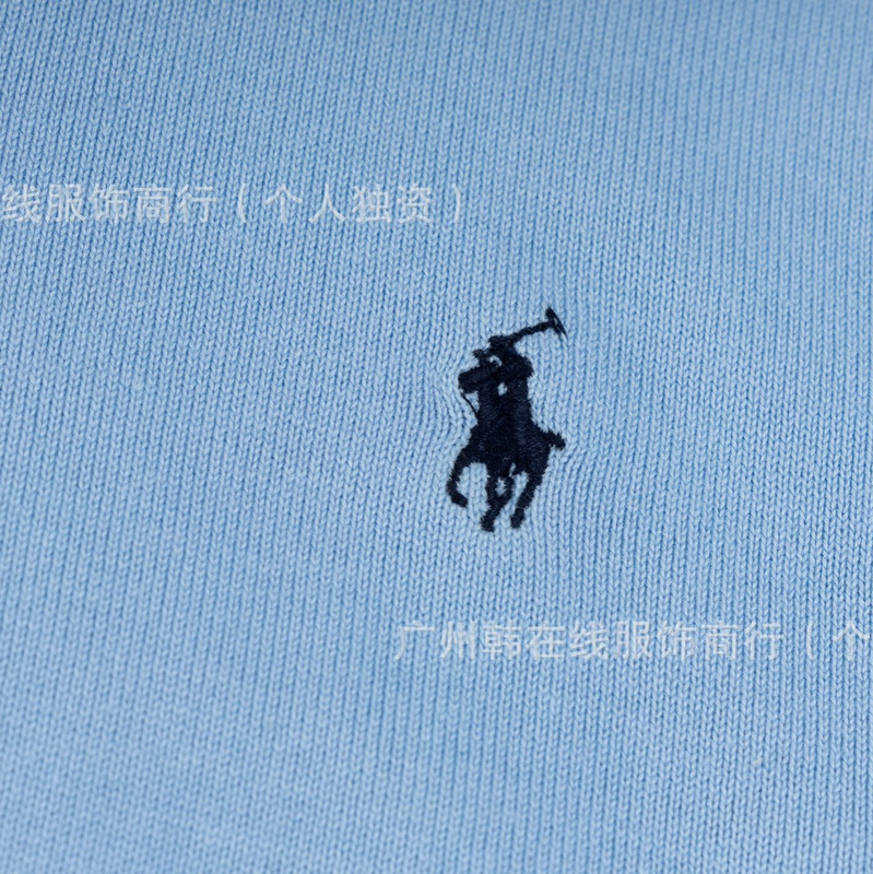 25跨境RL小马针织小马刺绣翻领polo衫三粒扣套头开胸长袖毛衣|undefined
