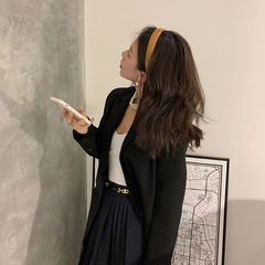 秋冬發箍女款2022年網紅新款高級感pu皮質高顱頂頭箍韓國發捆發卡