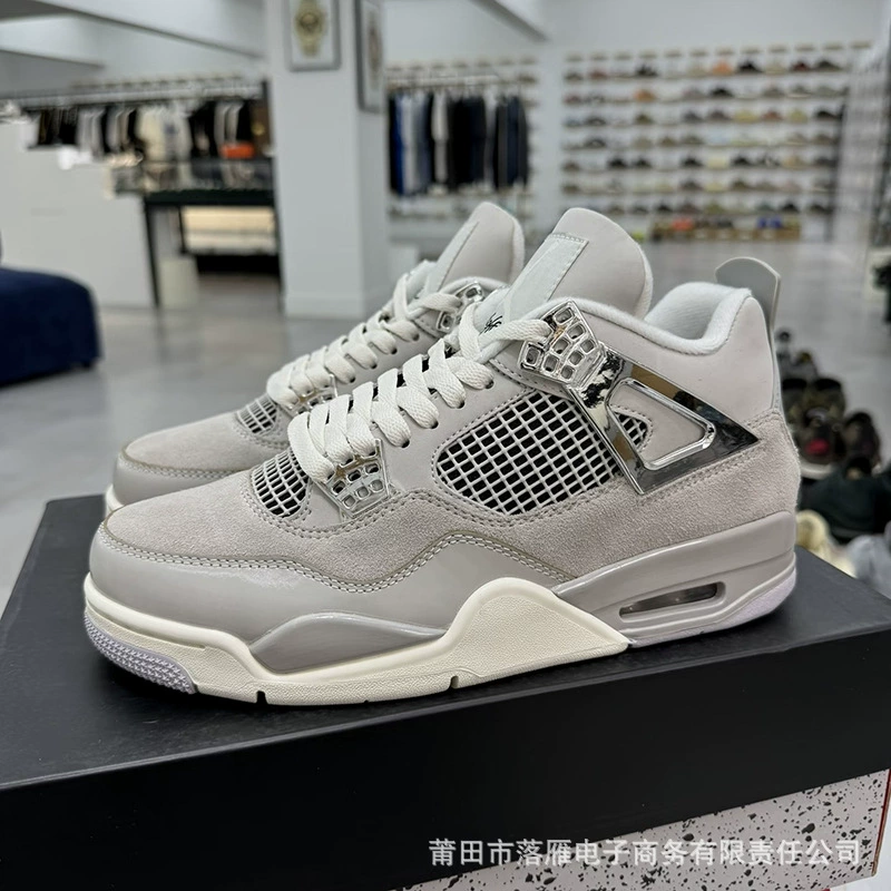 Кроссовки для баскетбола и бега Joe 4, оригинальные, для мужчин и женщин, низкие, белые Oreo, серые, в стиле AJ4, обувь Putian