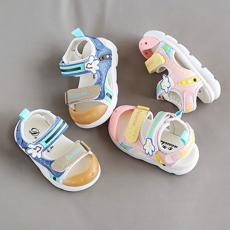 Детские сандалии для малышей, лето 2025, функциональная обувь с мягкой подошвой для мальчиков и девочек, закрытые пляжные туфли для возраста 1-3 и 6 лет