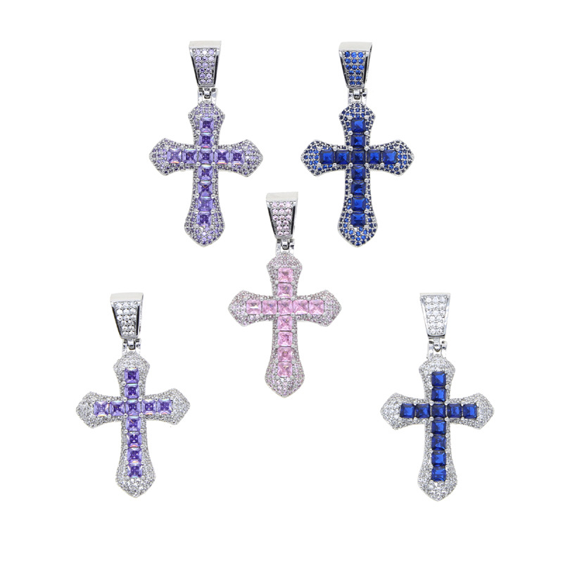 1 Piece Copper Zircon Cross display picture 5