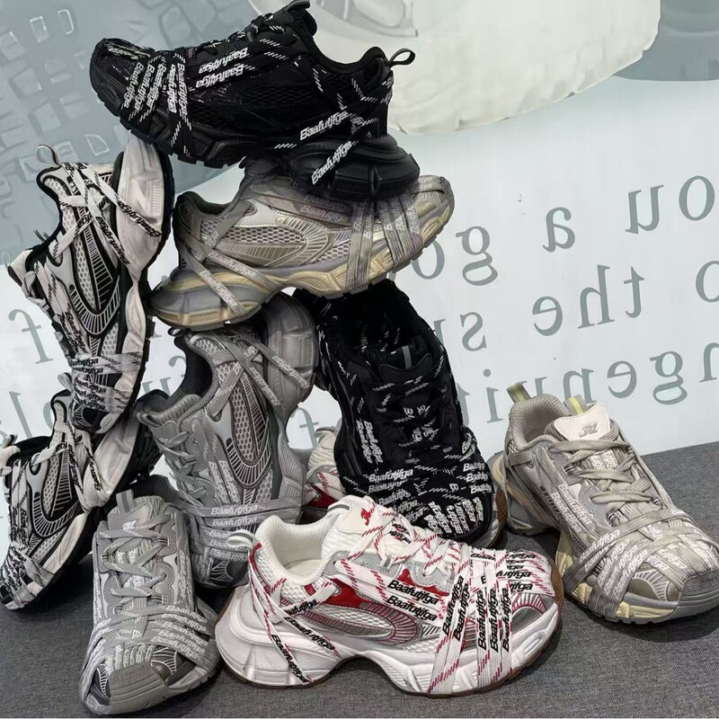 2025 New Paris 3XL Dad Shoes Women's Distressed Cross Strap Spider-Man Casual Internet Celebrity Same Style Sports Shoes