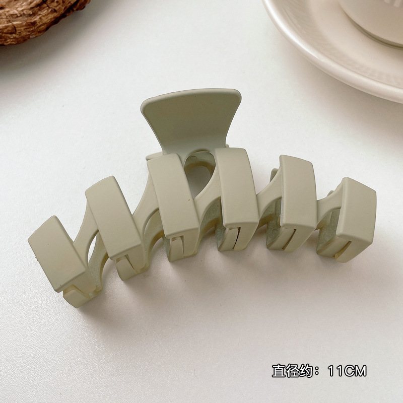 Clip de agarre de color café de Maillard, gran cantidad de cabello de alta calidad, clip grande, elegante, simple coreano, sin dañar el cabello, clip de tiburón, mujer