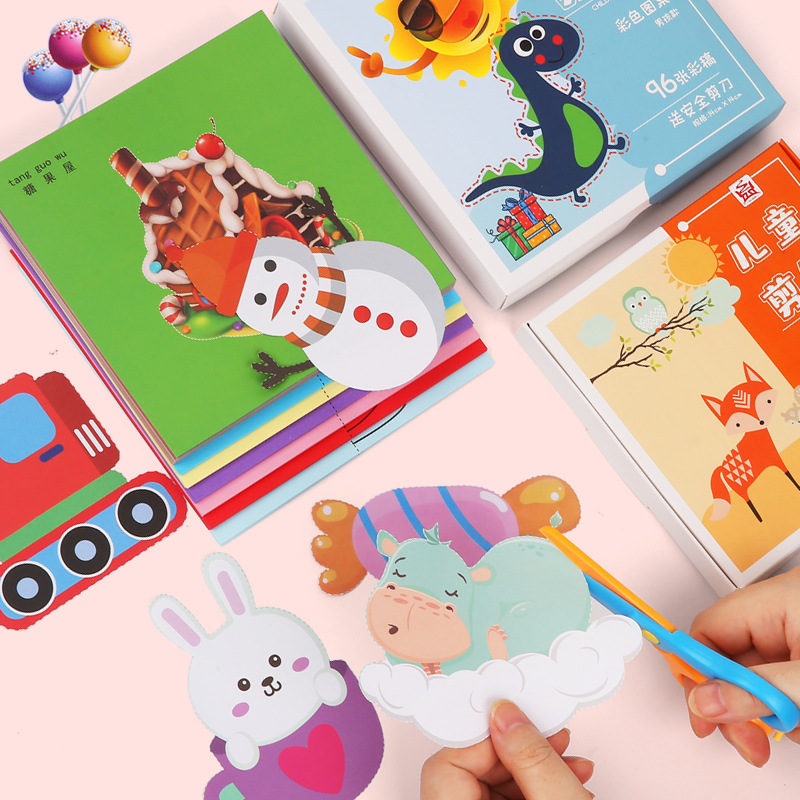 Traje de bricolaje de papel cortado para niños de 2 a 6 años de edad color especial en caja de entrada de papel cortado Colección de libros de juguetes fábrica directa al por mayor