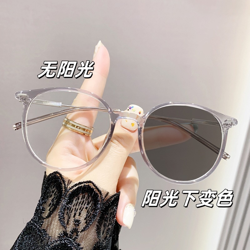 Luminoso cambio de color gafas de miopía de moda de alta definición anti-luz azul marco de gafas de alto nivel para estudiantes gafas de miopía terminadas