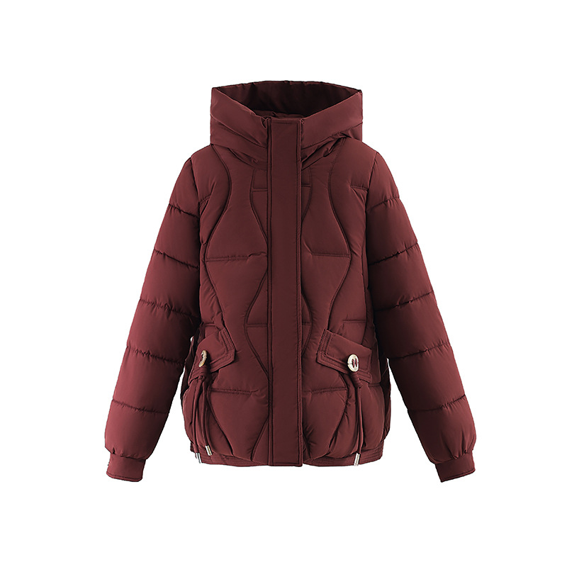 2025 invierno nueva ropa de algodón mujer sombrero corto de moda de cuello pequeño chaqueta de algodón exterior delgada ropa de algodón delgada universal