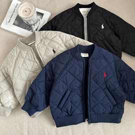 小布熊儿童棉服25秋冬新款男女童刺绣潮牌外套宝宝帅气棒球服棉衣