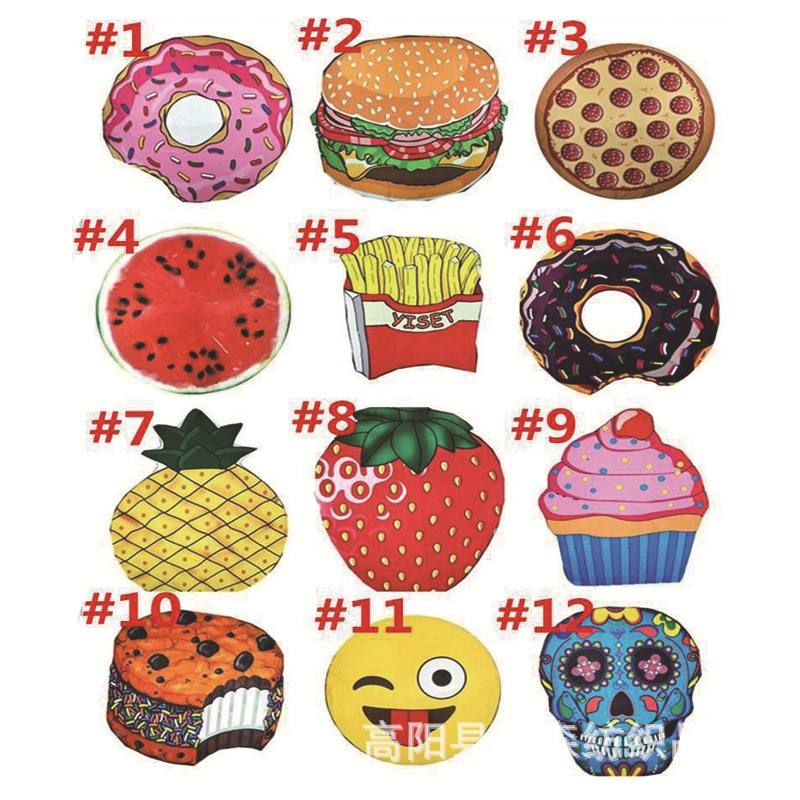 Cross-Border Exclusive Supply of Special-Shaped Beach Towels, Shark Microfiber Printed Towel Fabric, Cake Style Logo Processing Bath Towels