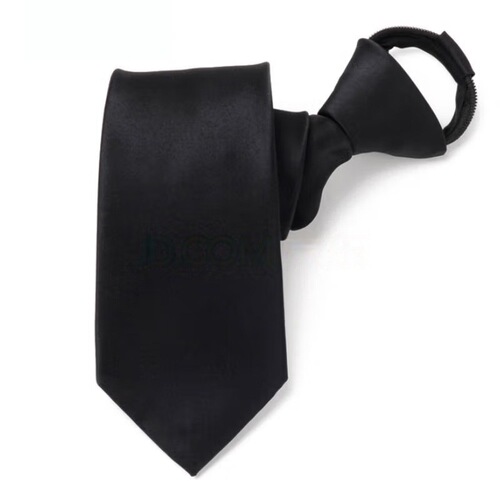 Men's Zipper Collar Tie Lazy Pure Color Student Formal Wedding Zipper Style Convenient Suit Tie Office Commute