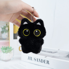 热款黑猫玩偶毛绒公仔挂件猫咪玩具挂饰情侣小礼物吱吱叫玩偶批货