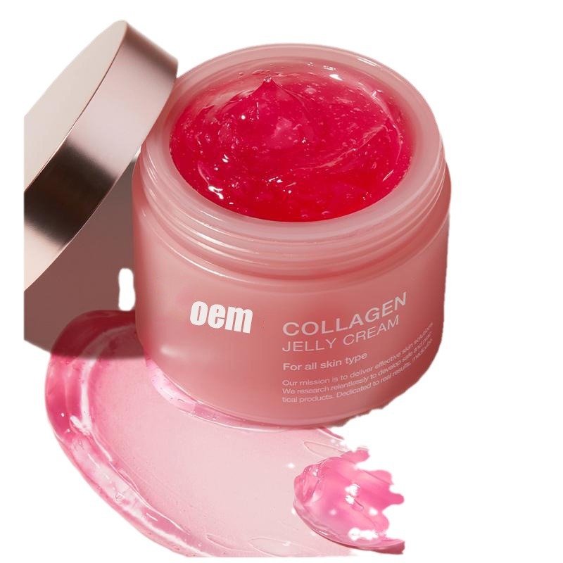 Comercio exterior colágeno gelatina OEM humectante piel nicotinamida crema facial Inglés procesamiento personalizado