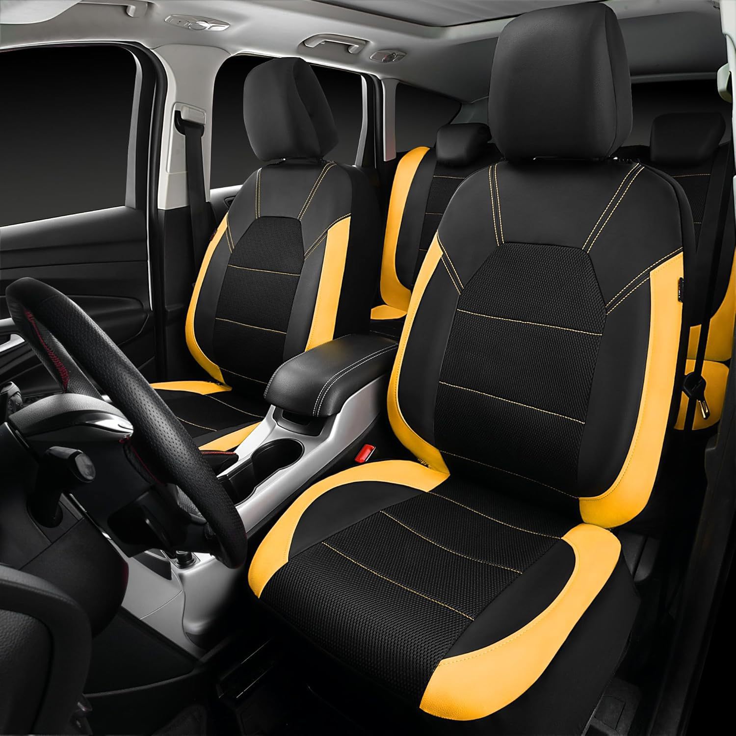 Pu Leather Car Seat Cover, Universal Anti-Stain and Anti-Scratch Protective Cover Suitable for Front and Rear Seats of Cars, Trucks, and Suvs