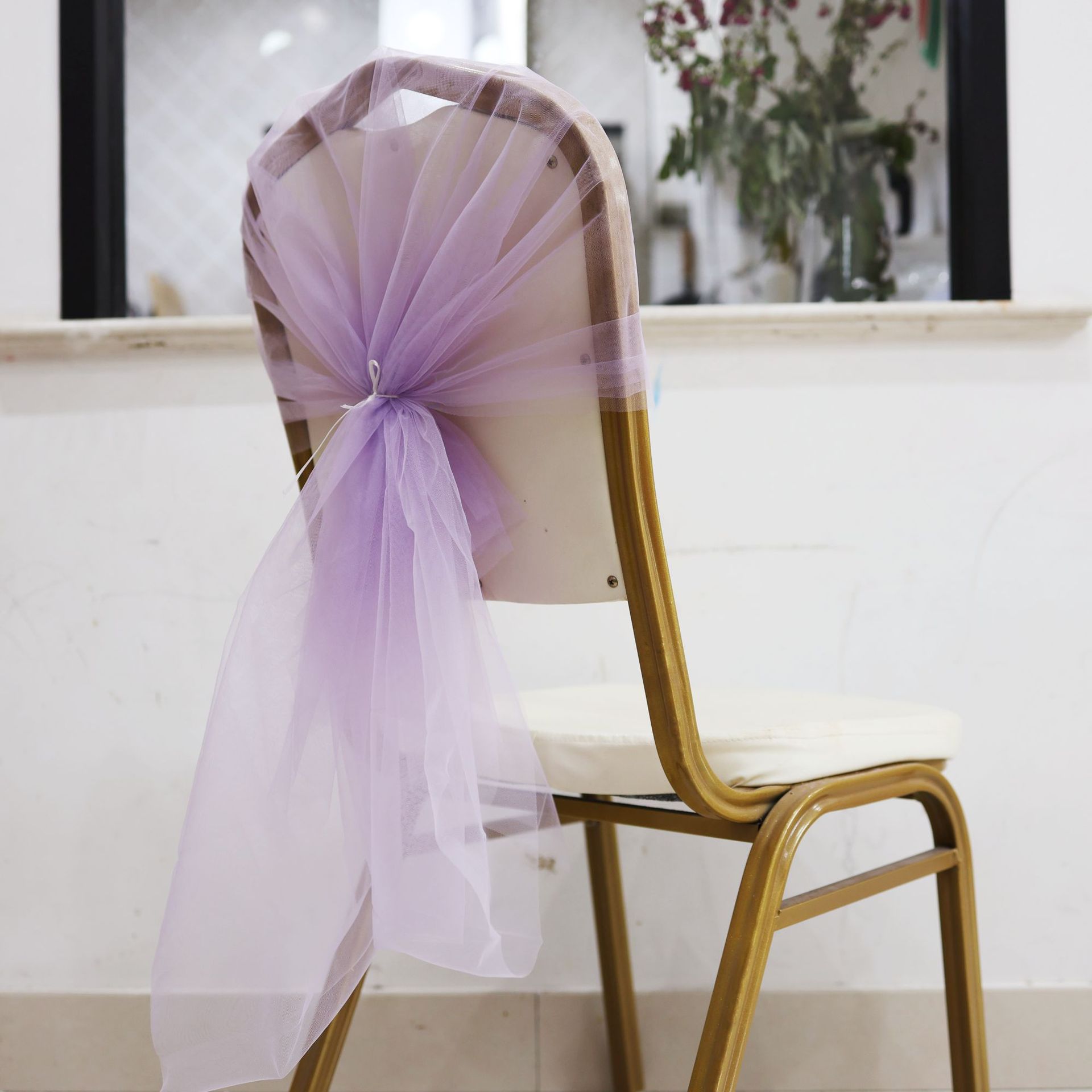 Transfronterizos silla trasera cubierta silla de decoración cintas de tela de banquete