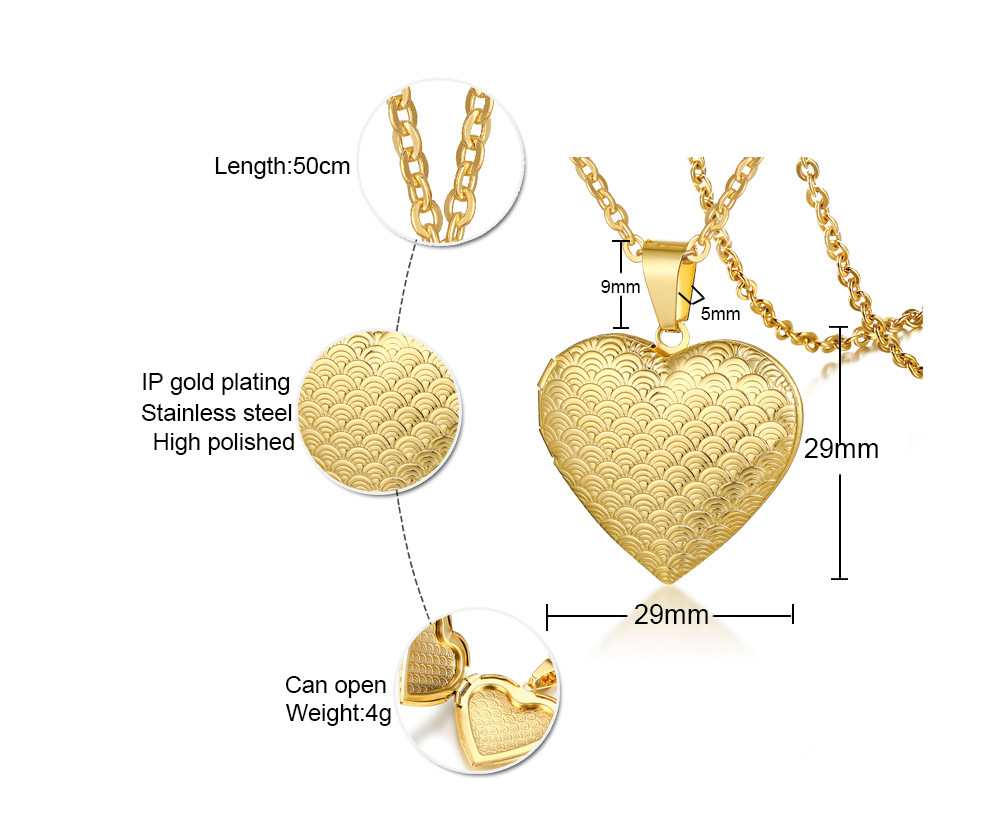 6g Weight 0.03µm Gold Plating Thickness Electroplated Gold Plating Process 18K Real Gold Plated Plating Material 201 Stainless Steel Pendant Material Necklace Classification 201 Stainless Steel Chain Material Paperclip Chain, cable chain Chain Type 1 Piece Quantity Daily Occasion 201 Stainless Steel Material Heart Shape Pattern Women's Gender Simple Style Style Inlay Craft Wholesale Jewelry Simple Style Heart Shape 201 Stainless Steel 304 Stainless Steel 316 Stainless Steel Zircon Inlay Locket Necklace 4