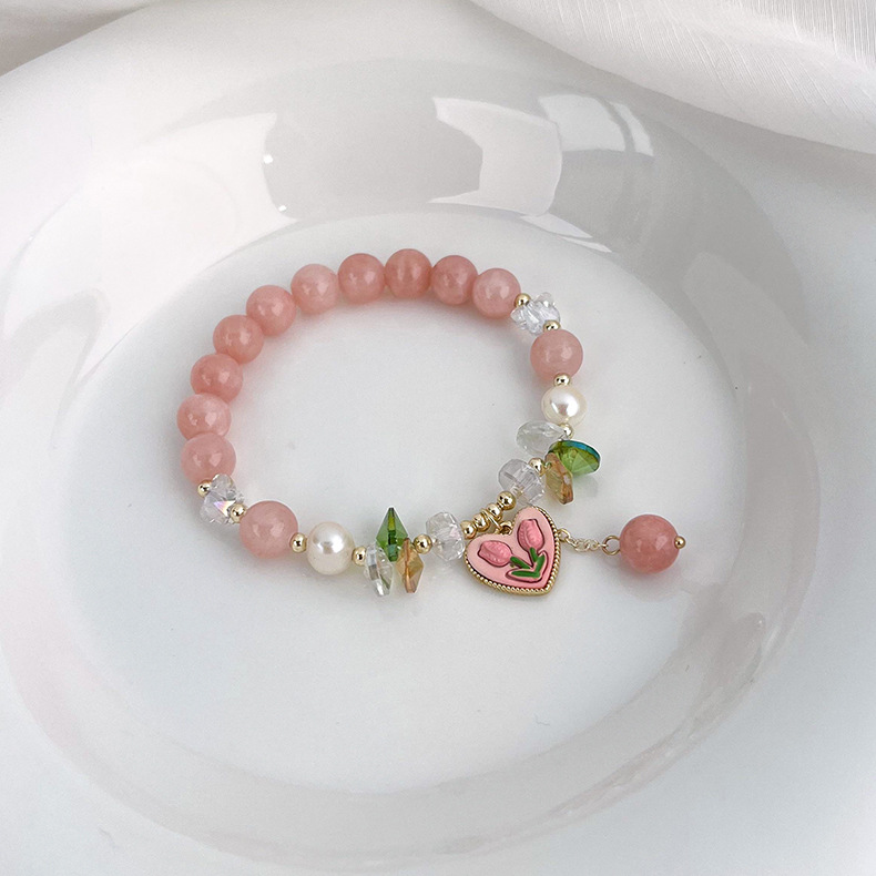 Fashion Heart Shape natural stone Beaded Bracelets