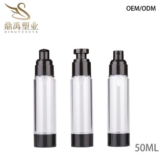 工厂现货50ml化妆瓶旅行分装瓶AS乳液真空瓶黑色乳液瓶喷雾瓶