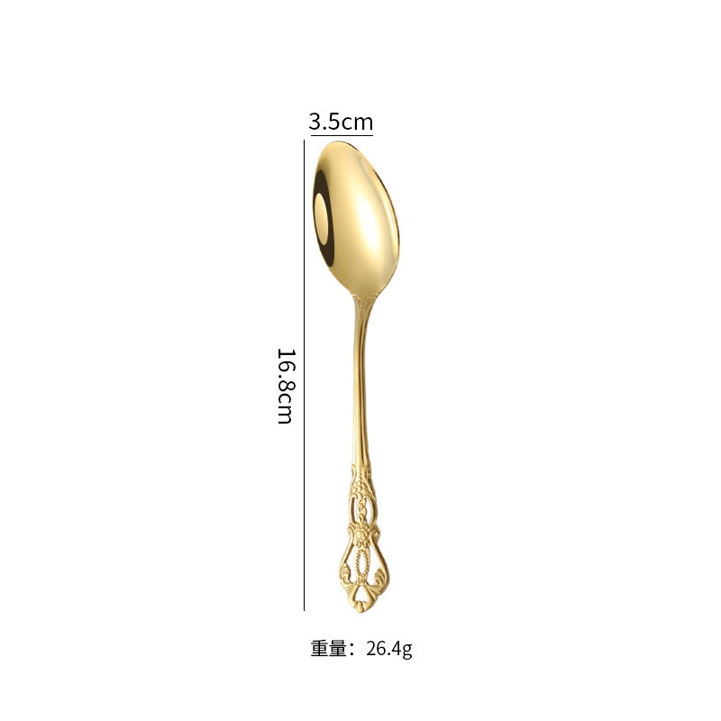 跨境皇庭不锈钢刀叉勺浮雕宫廷风西餐餐具酒店西餐厅牛排刀叉批发|undefined