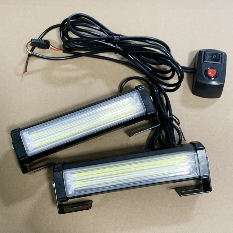 Cross-Border Car Truck Grille Remote Control Flash One-To-Two-To-Four Cob Bar Light High-Bright Warning Light Car Light Modification