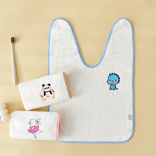 Children's washing towels, baby drool cloths, kindergarten face towels, waterproof aprons, baby bibs, wholesale