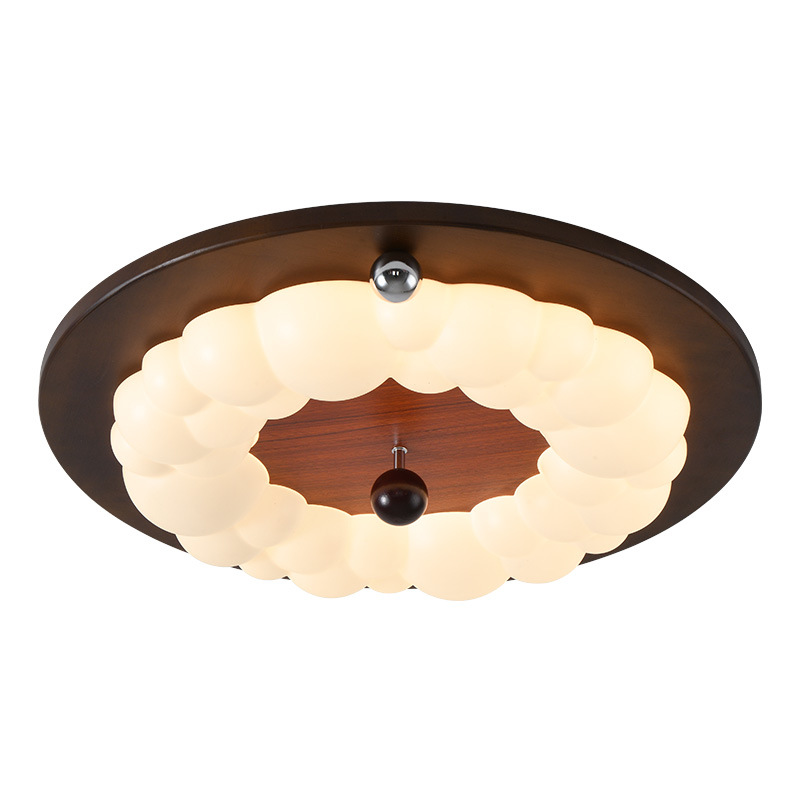 [Estrictamente seleccionado] Lámpara de techo de dormitorio de estilo antiguo, retro americano, luz de habitación simple, luz de nogal