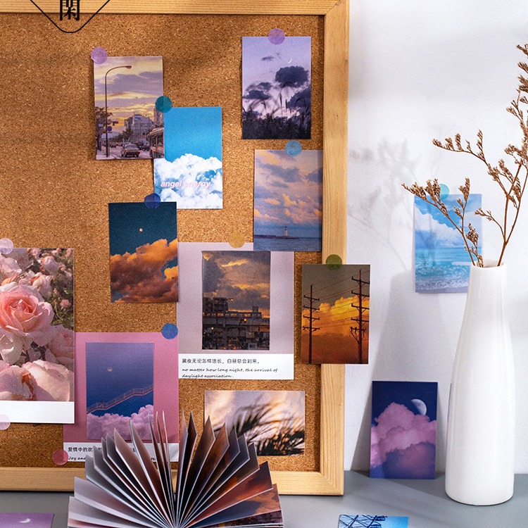 Yuxian Baotou etiqueta libro cielo isla serie romántica paisaje diario material decoración 50 unidades Amazon 6 modelos