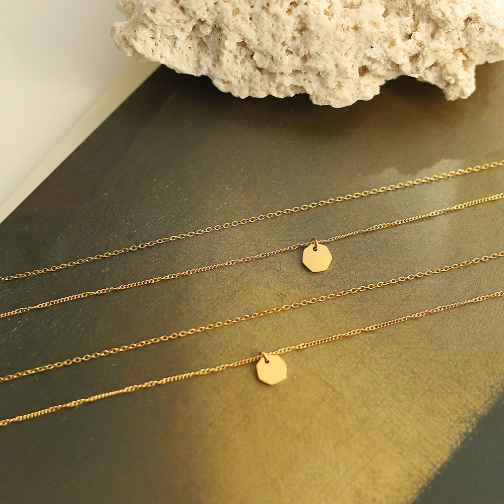 Linglang Simple Layered Necklace Chain 18K Gold Plated Necklace Layering Necklace Stacked Jewelry for Women