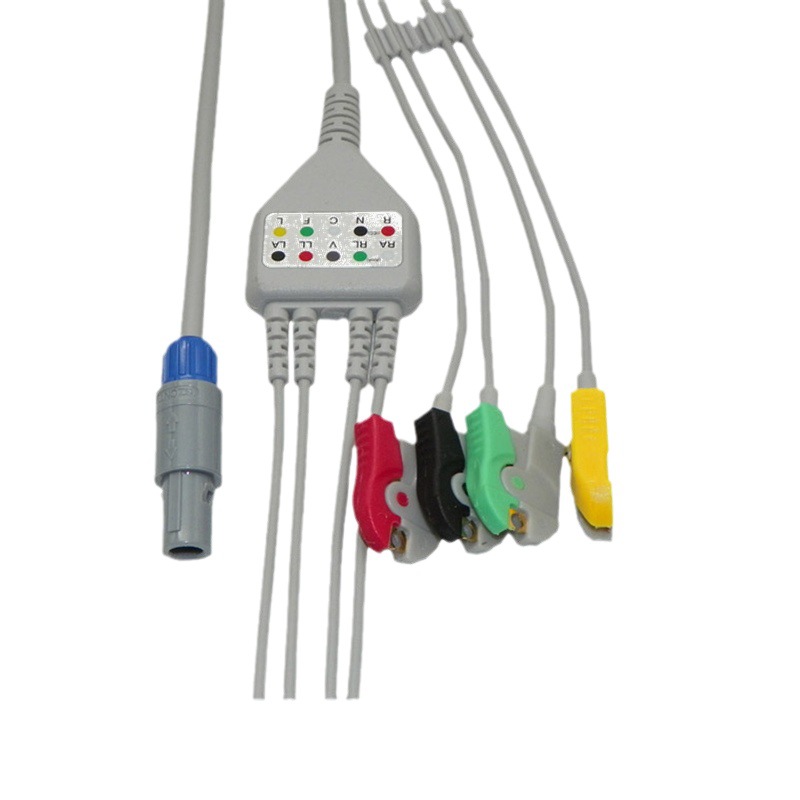雅思监护仪导联线PETAS一体四导夹式心电导联线KMA160R特种