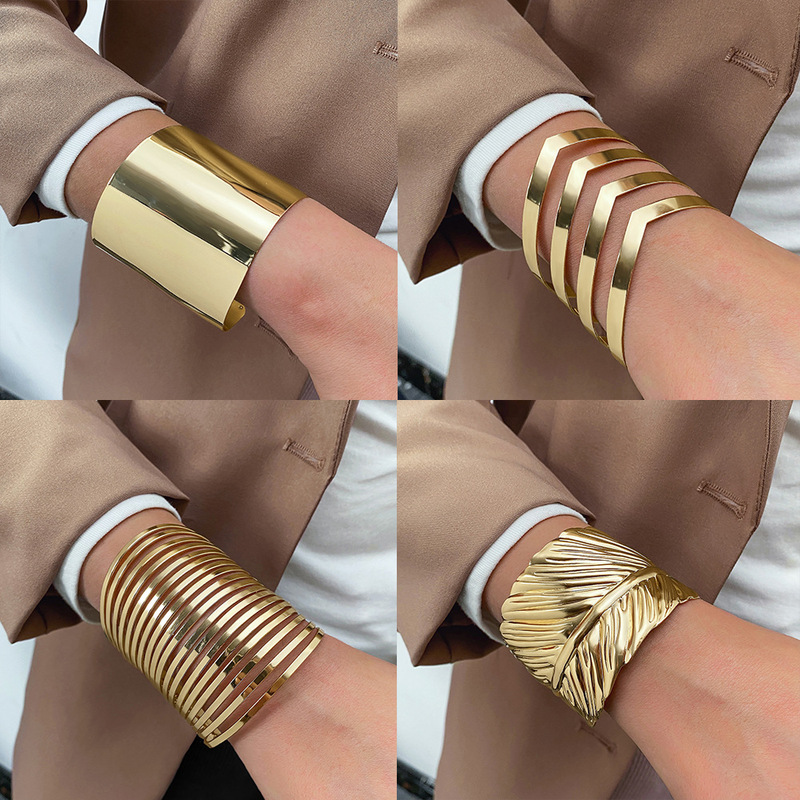 European and American Cross-border Exaggerated Large Wide Cuff Women's Metal Bracelet Tribal Style Opening Carving Pattern Retro Jewelry Batch European and American Cross-border Exaggerated Large Wide Cuff Women's Metal Bracelet Tribal Style Opening Carving Pattern Retro Jewelry Batch