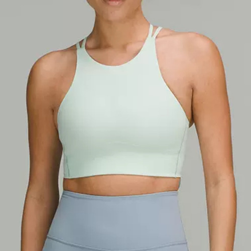 LULU Women's Summer Yoga Fitness Top with Bra Pads, High-Elastic Comfort Sports Dance Training Backless Tank Top