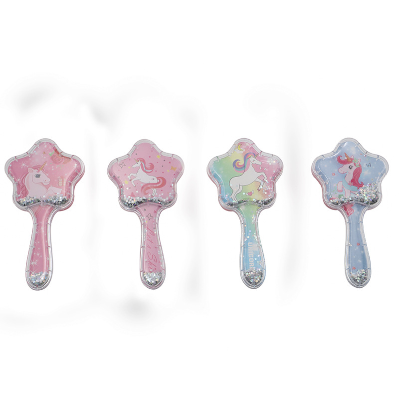 Fábrica de suministro de inventario creativo dibujos animados lindos mango de reducción de presión peluquería portátil peine de cabello largo