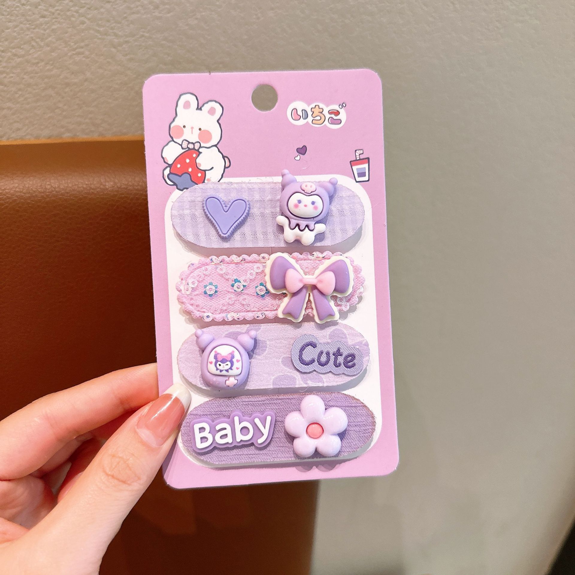 Los niños coreanos publican pegatinas mágicas de color caramelo de dibujos animados lindo y simple acabado de cabello roto artefacto Velcro de frutas