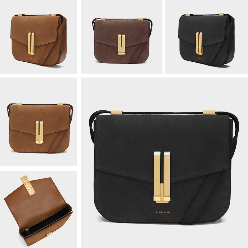Demellier Tofu Bag British Niche Design Genuine Leather One-Shoulder Diagonal Square Bag Retro Simple Small Square Bag