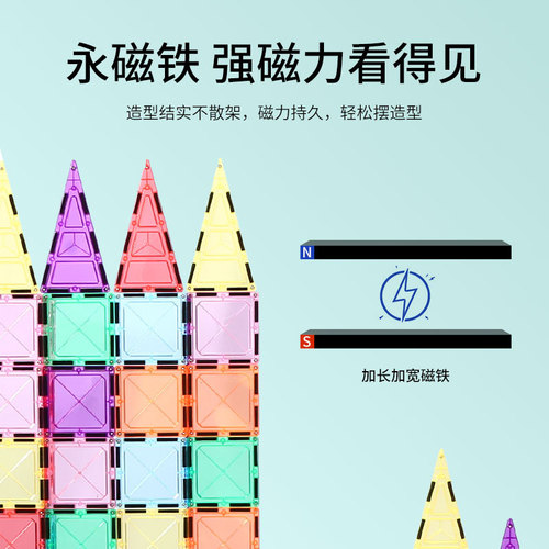 Weiaibei 10-color square color window magnetic sheet educational children's toy magnet assembly building block parts manufacturer